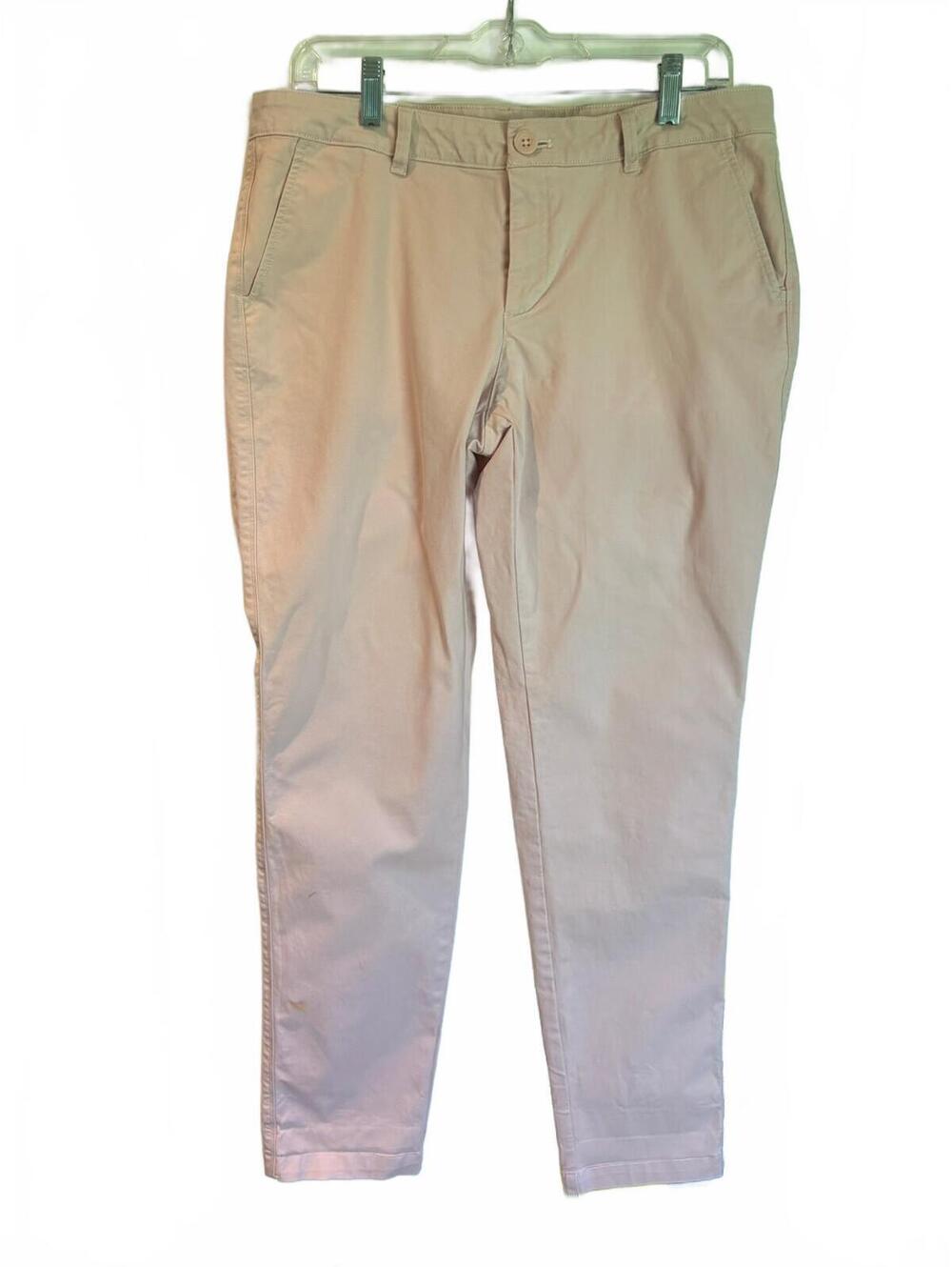 Eddie Bauer Women's Boyfriend Midrise Slim Pants Size 8 Light Pink